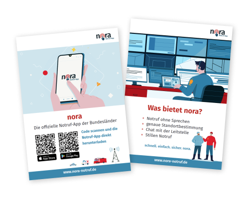 Plakat nora Notruf-App: Motiv 1: Was bietet nora?