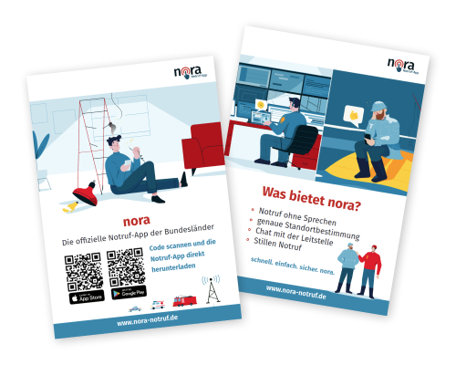 Plakat nora Notruf-App: Motiv 3: Was bietet nora?